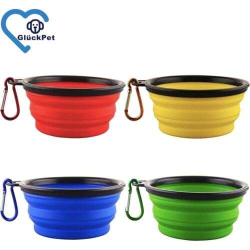 2 Pack Dog Travel Silicone Bowl Portable Foldable Collapsible Pet Cat Dog Food Water Feeding Travel Outdoor Bowl Pet Accessories