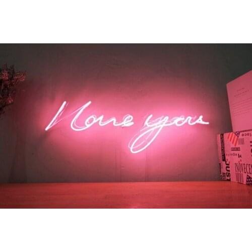 HD004 I LOVE YOU NEON PINK Neon Light Custom Neon Sign