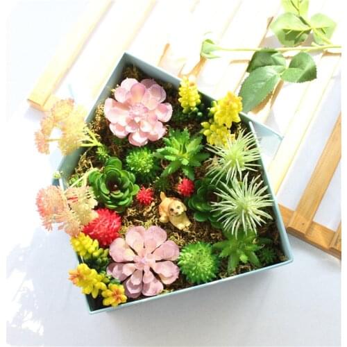 Artificial Succulents Mini Plastic Plants Home Garden Micro Landscape Decoration Fake Succulent Plants DIY Flower Bonsai