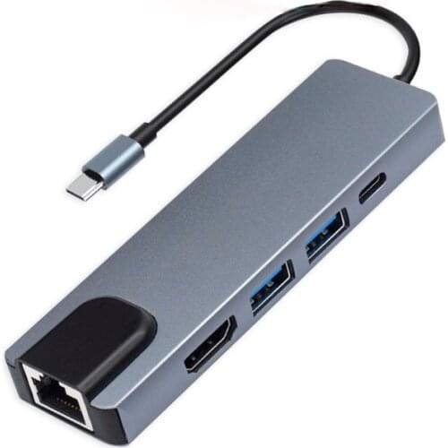 USB Type C Hub Hdmi-compatible 4K USB C Hub To Gigabit Ethernet Rj45 Lan Adapter for Mac Book Pro Thunderbolt 3 USB-C Charger