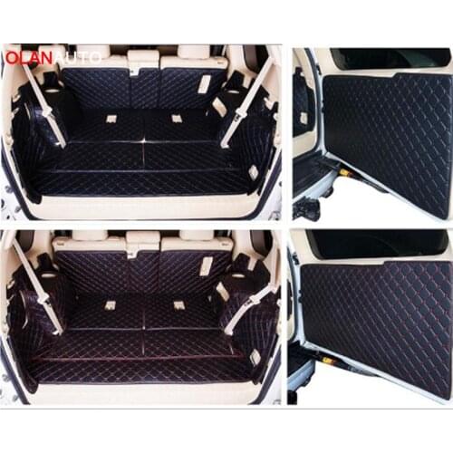 High quality Full set trunk mats & back door mat for Toyota Land Cruiser Prado 150 7 seats 2018-2010 cargo liner boot carpets