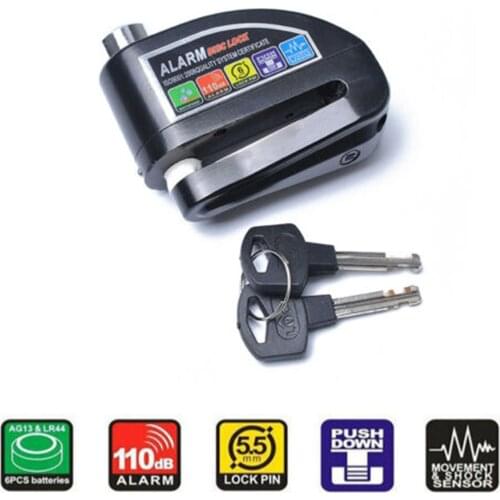 Motorcycle Anti-theft Lock Disc Brake Aluminum Alloy Bicycle Scooters Waterproof 110 Decibel Siren Safe Alarm System