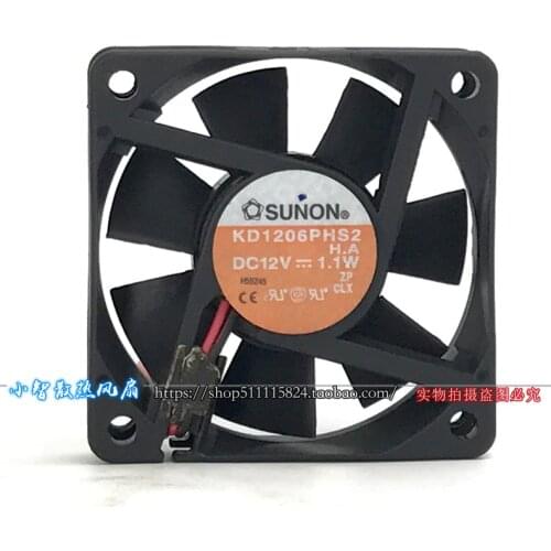 Original ultra-quiet exhaust chassis power supply fan KD1206PHS2 12V 1.1W 6CM 6015 induction cooker hair dryer cooling