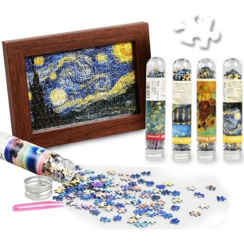 Adult puzzle mini test tube pocket puzzle 234 Van Gogh world famous paintings, scenery, wisdom, decompression toys
