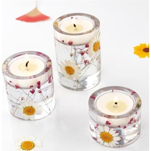 Candle Holder Resin Mold Silicone Mold DIY Crystal Epoxy Resin Mold Handmade Aromatherapy Candle Tray Resin Crafts Home Decor