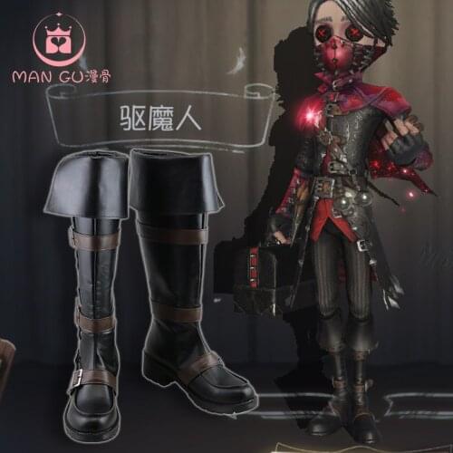 Hot Selling Shoes Hot Game Identity V Aesop Carl Cosplay Exorcist Black Leather Boots Party Role Play Used