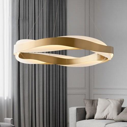 Postmodern luxury chandelier living room simple bedroom designer ring Nordic minimalist dining hall lamp