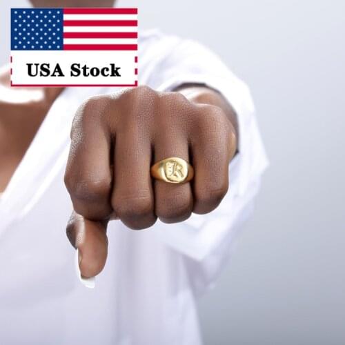 Simple Square Signet Ring for Women Gold With Polished Finger Rings Punk Ring Jewelry Stainless Steel jewelry Gift