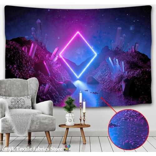 Psychedelic Ray Tapestry Wall Hanging Colorful Hippie Witchcraft Bohemian Table Mat Dormitory Study Art Decor
