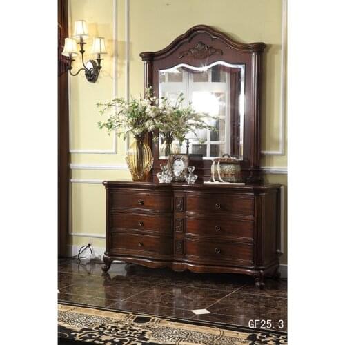 America style luxury dresser vanity makeup table with mirror and storage dreswer tavolo da trucco in legno GF25.3
