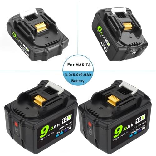 For Makita 18V 3.0/6.0/9.0Ah Rechargeable Power Tools Battery with LED Li-ion Replacement LXT BL1860B BL1860 BL1850