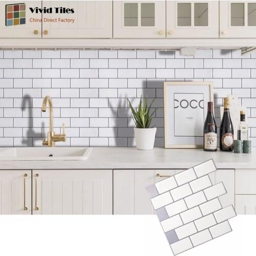 Vividtiles Big Size 12*12 Inch Self Adhesive Wallpaper 3D Peel and Stick Wall Tiles for Kitchen & Bathroom Backsplash - 1 Sheet