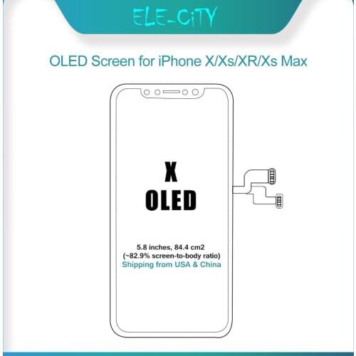 OLED Screen For iPhone X XR XS MAX LCD Capacitive Touch Screen Super Retina OLED Display Digitizer Assembly Replacement Black