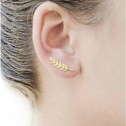 KISSWIFE 2018 New Vintage Leaves Earrings for women Beautiful tree leave Earrings or like Feather Earrings Ear clip