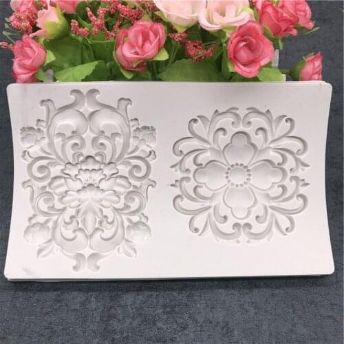 Border Silicone Mold DIY Rose Flower Cake Relief Wedding Cupcake Fondant Cake Decorating Tools Candy Chocolate Mould