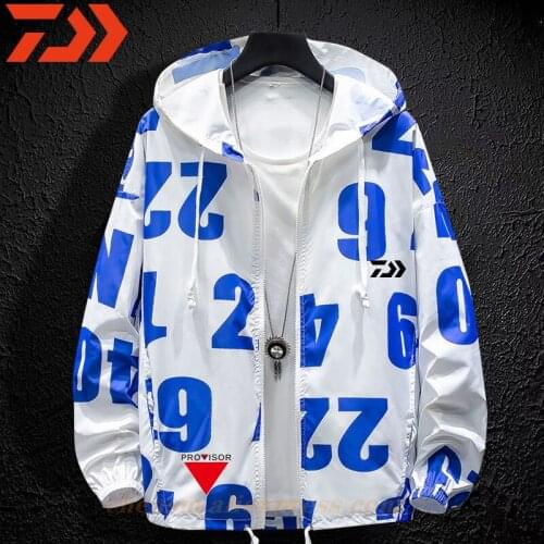 Daiwa Fishing Sunscreen Summer Womens Ultra-thin Breathable Sunscreen Jacket Men Long Sleeve Outdoor Waterproof Fishing Suit