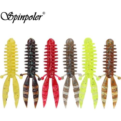Spinpoler 10pcs/lot 5.7cm/1.5g Small Soft Plastic Bass Fishing Baits Artificial Swimming Bait Bubble Shrimp Fishing Lure