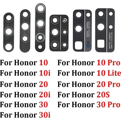 2pcs, Honor 30 Rear Back Camera Glass Lens Cover with Ahesive Sticker For Huawei Honor 20 20i 20S 30S 10 30 Pro
