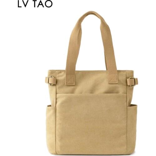 Stylish Canvas Tote Bag with an External Pocket Women Handbags Designer Large Capacity Leisure Shoulder Bags Travel Bags Bolsas