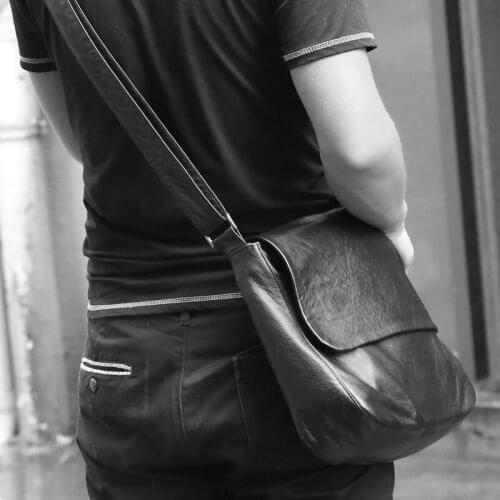 New Fashion Messenger Bag Male Genuine Leather Luxury Handmade Men Business Shoulder Bags Casual Crossbody Satchel Handbag