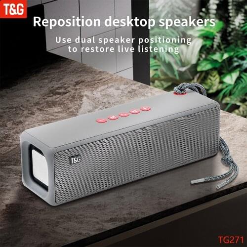 T&G TG271 Portable Bluetooth Speaker High Power Soundbar Wireless Sound System HiFi Subwoofer FM Radio Music Center For Computer