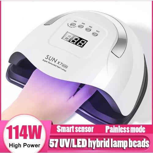 New 114W UV Lamp For Manicure Nail Dryer Pro UV LED Gel Nail Ice Lamp 10/30/60/99s Timing Fast Curing Gel Polish Fast Shipping
