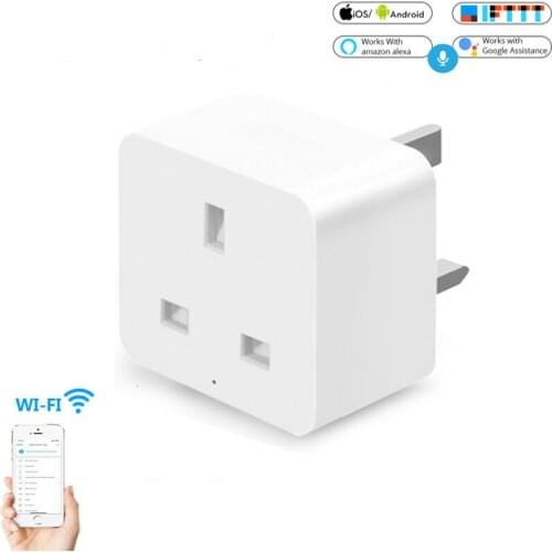 UK WiFi Smart Socket Power Plug Outlet Mobile APP Remote Control Work with Alexa Google Home No Hub Required Smart Socket