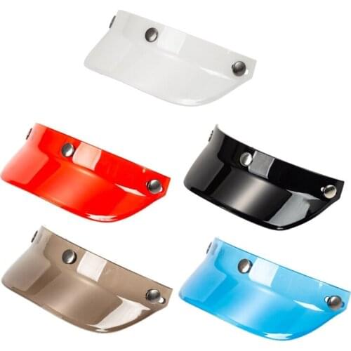 Universal 3/4 Helmet Visor Shield 3-Snap Helmet Peak Lens Odorless Retro Lens