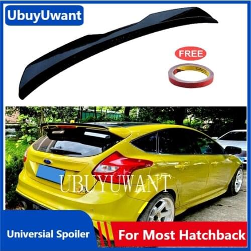UBUYUWANT For 2012-2018 Ford Focus ST MK3 Hatchback Universal Spoiler ABS Plastic Tail Wing Rear Roof Lip Spoiler For Ford Focus