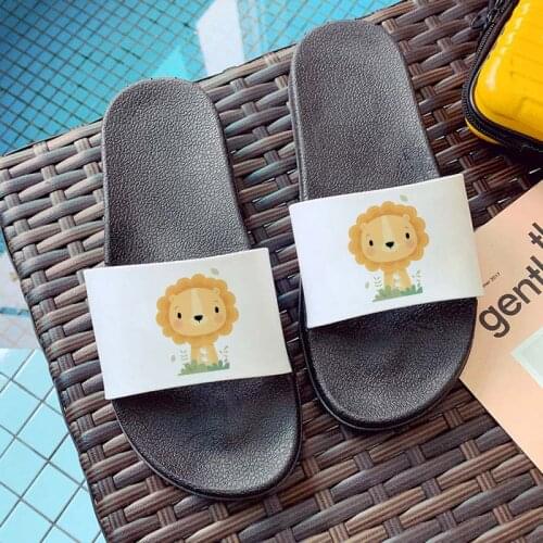 Women Slippers Home Summer Slides Cute Lion Ladies Indoor Slippers Lady Non-slip Casual Flip Flops Shoes Beach Slides