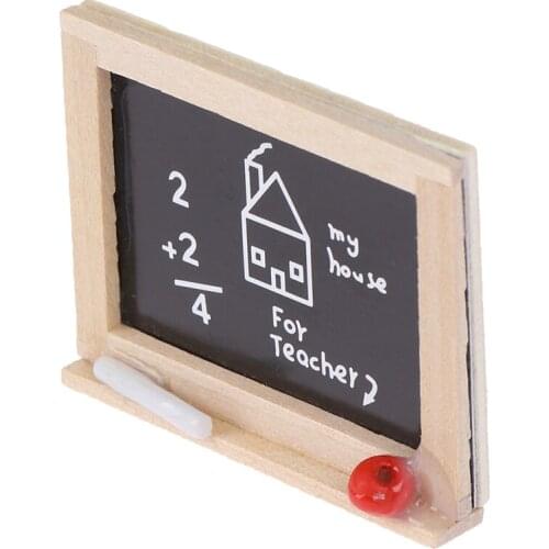 1pc 1:12 Wooden Mini Chalkboard Model Dollhouse Miniatures Accessories DIY Childrens Room Accessories Small Blackboard