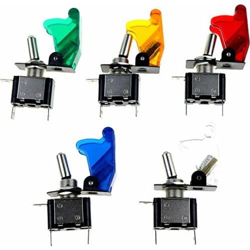 1PCS DC 12V 20A Car Auto Cover LED Blue Green Red White Yellow Light Toggle Switch Control On/Off Durable Light