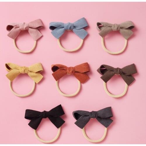 1pcs Solid Color Baby Girl Hair Accessories Bows Newborn Baby Headband Elastic Hair Bands Children Kids Haarband Girl Hairband