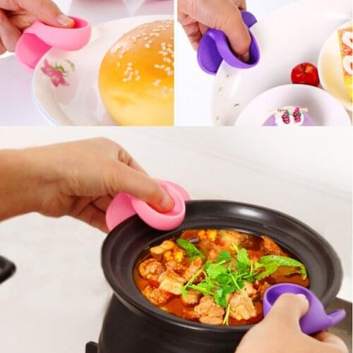 1PCS Heat Resistant Gloves Clips Kitchen Silicone Insulation Non Stick Anti-slip Pot Bowel Holder Clip Cooking Baking Oven Mitts
