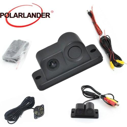 2 in 1 HD Parking sensors Radar Car Rearview Camera Car Reverse Backup LED 170 degree wide angle CCD