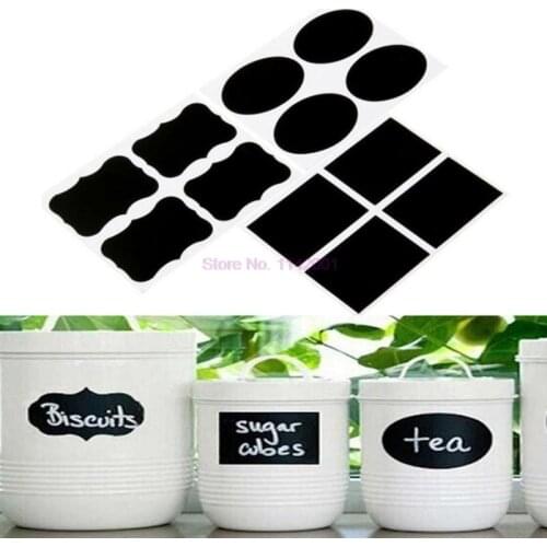 200set 36pcs/set Blackboard Sticker Craft Kitchen Jars Organizer Labels Chalkboard Chalk Board Sticker Chalkboard Sticker Black