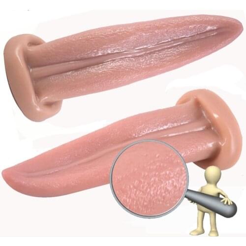 Anal plug realistic tongue butt plug g-spot stimulate skin color sex toys oral sex erotic products rough surface sex shop S1796