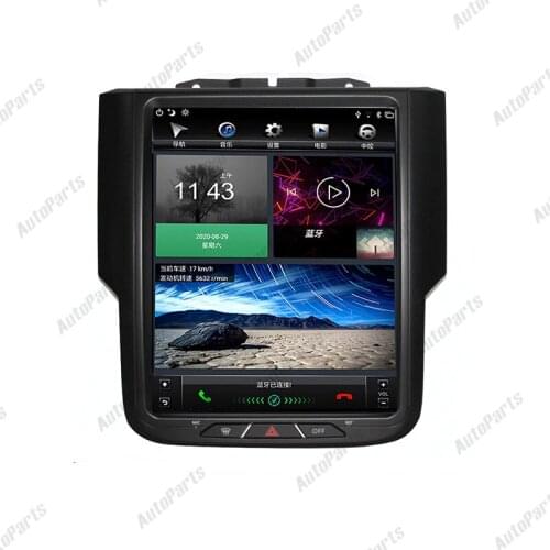 Android 9.0 Tesla Style Player GPS Navigation Stereo For Dodge RAM 2014-2015-16-2017-2018 Radio Wifi Head Unit Multimedia Player