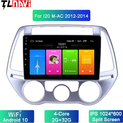 Car Stereo GPS Auto Radio Android 10 Unit for 1Hyundai i20 Manual A/C 2012 2013 2014 support Backup Camera
