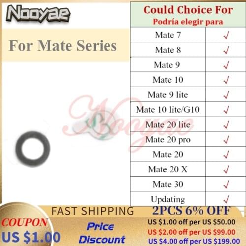 Black New Back Big Rear Camera Glass Lens For Huawei Mate 7 8 9 10 20 30 lite Pro X Camera Lens With Sticker