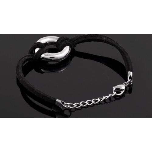 CMB5103 New Black Ashes Holder Round Cremation Jewelry Urn Bracelets with Charms Polished Chain Bracelet for women men