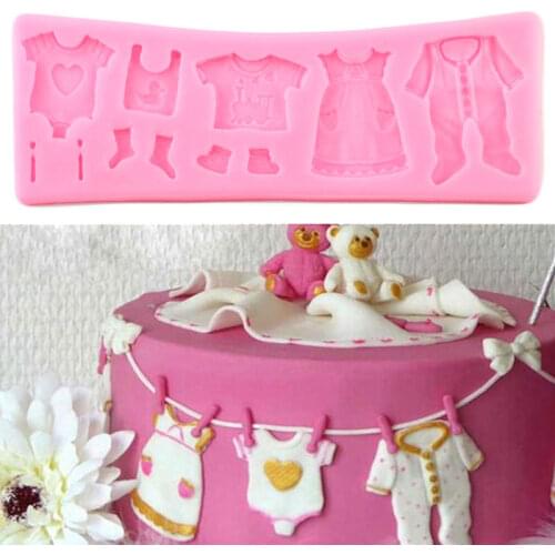 Baby Clothes Socks Shoes Shape Silicone Molds Cake Decorating Tools DIY Party Cupcake Fondant Mold Candy Clay Chocolate Moulds