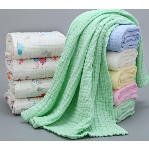 Baby Muslin Squares Baby Blanket Cotton Baby Blankets Newborn Winter Childrens Plaid on The Bed Muslin Diaper Baby Bath Blanket