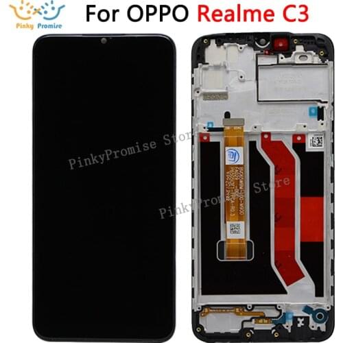 LCD for Realme C3 RMX2027 RMX2021 RMX2020 LCD Display with Frame Digitizer Touch Screen Replacement for OPPO Realme C3 C 3 6.5