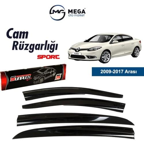 For Renault Fluence (2009-2017) sports rain window wind deflector piano black 4 pcs car automobile auto accessories ornament