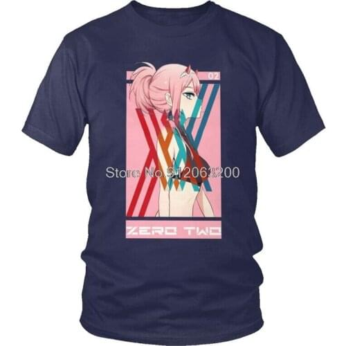 Tvoe Mens Darling In The Franxx T-Shirt Harajuku Zero Two Tshirt Short Sleeve Hip Hop T Shirt Homme Cotton Tee Tops Clothing