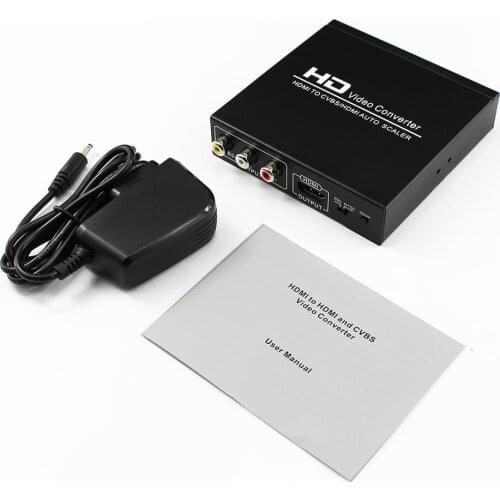 HDMI to HDMI/ CVBS Video Converter Auto Scaler, convert HDMI from PS4 to HD TV and old TV, HDCP code HDMI1.3