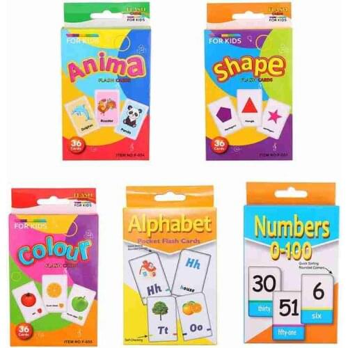Toddler Baby Early Education Puzzle Cards Cartoon Animal Shape Pattern Teaching Cognitive Flash Card Toy Gifts