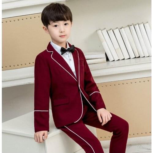 Childrens School Uniform Clothing Sets Boys Formal New Years Day Host Performance Show Cosutme Kids Blazer Shirts Pant Clothes