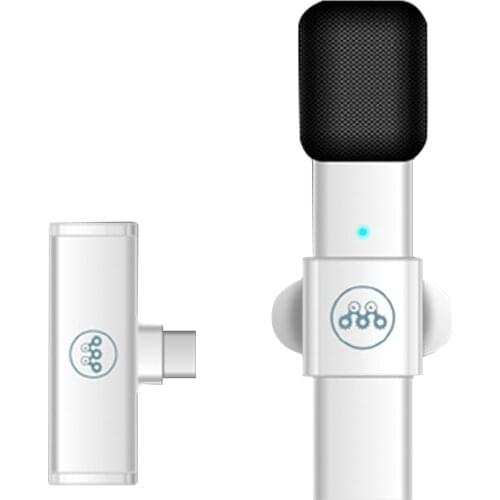 Wireless Lavalier Microphone Dedicated Outdoor Shooting Recording BT Microphone with USB Cable & Storage Bag Black, White